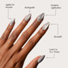 Picture of Glamnetic Press On Nails - Oslo | Short Almond Silver Shimmer Nails with a Cat Eye Finish | 15 Sizes - 30 Nail Kit with Glue