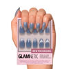 Picture of Glamnetic Press On Nails - Baby Blues | Short Almond, Pastel Blue Nails with a Mesmerizing Metallic Finish | 15 Sizes - 30 Nail Kit with Glue