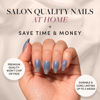 Picture of Glamnetic Press On Nails - Baby Blues | Short Almond, Pastel Blue Nails with a Mesmerizing Metallic Finish | 15 Sizes - 30 Nail Kit with Glue