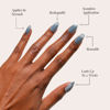 Picture of Glamnetic Press On Nails - Baby Blues | Short Almond, Pastel Blue Nails with a Mesmerizing Metallic Finish | 15 Sizes - 30 Nail Kit with Glue