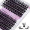 Picture of Lash Clusters Individual Cluster Lashes 40D+3D DIY Lash Extension 16-20mm Mixed C/D Curl Individual Cluster Eyelashes Thin Band Eyelash Cluster Resuable Soft Cluster Lashes(3D/40D-D,16-20mm Mixed)