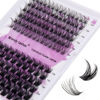 Picture of Lash Clusters Individual Lashes C/D Curl Cluster Lash Extensions Wide-stem Lash Clusters 12-16mm Thin Band Cluster Lashes Soft and Wispy Clusters Eyelashes Comfortable Matte Black Lash Clusters