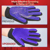 Picture of Upgrade Version Pet Grooming Glove - Gentle Deshedding Brush Glove - Efficient Pet Hair Remover Mitt - Enhanced Five Finger Design - Perfect for Dog & Cat with Long & Short Fur - 1 Pair (Purple)