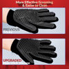 Picture of Upgrade Version Pet Grooming Glove - Gentle Deshedding Brush Glove - Efficient Pet Hair Remover Mitt - Enhanced Five Finger Design - Perfect for Dog & Cat with Long & Short Fur - 1 Pair (Black)