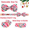 Picture of Unique style paws Dog Collar with Bow Pink & Green Plaid Dog Collar Best Gifts for Small Medium Large Dogs -XS