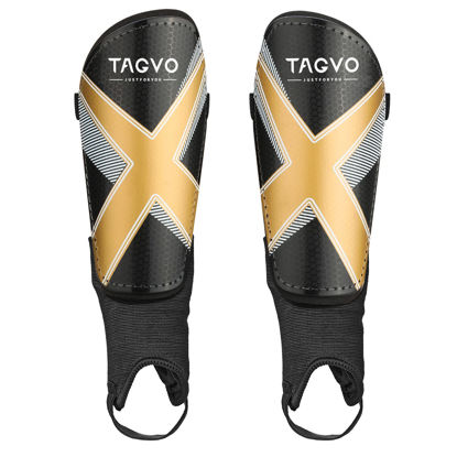 Picture of TAGVO Soccer Shin Guards for Kids Youth - Protective Soccer Equipment for Boys Girls - Adults Men Women Soccer Shin Guards - Soccer Shin Pads for Kids 3-16 Years Old Girls Boys, High Impact Resistant