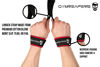 Picture of Gymreapers Lifting Wrist Straps for Weightlifting, Bodybuilding, Powerlifting, Strength Training, & Deadlifts - Padded Neoprene with 18" Cotton (Black/Red)