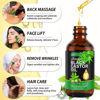 Picture of ALIVER Jamaican Black Castor Oil with Jade Stone Gua Sha Massage Tool, Castor Oil Organic Cold Pressed Unrefined, 100% Pure and Natural Castor Oil for Body Hair Eyelash and Skin, 2.02 Fl oz