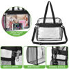 Picture of Oraben Clear Bag Stadium Approved 12x6x12 Clear Tote Bag with Removable Strap Clear Lunch Bag for Work Sports Festival (Black)