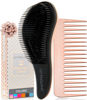 Picture of Lily England Detangler Brush & Hair Comb Set - Lightweight Hair Brush & Wide Tooth Comb for Women & Kids - Smooth Detangling Brush & Comb for Curly Hair, Straight, Dry, Fine, & Thick Hair, Rose Gold