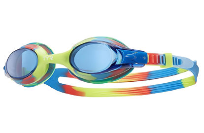 Picture of TYR Girls Pink & Purple Swimple Goggles, Blue/Yellow/Pink, One Size