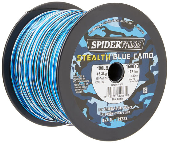 Picture of SpiderWire Stealth® Superline, Blue Camo, 10lb | 4.5kg, 200yd | 182m Braided Fishing Line, Suitable for Saltwater and Freshwater Environments