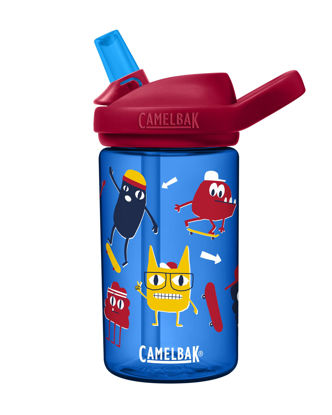 Picture of CamelBak eddy+ 14oz Kids Water Bottle with Tritan Renew - Straw Top, Leak-Proof When Closed, Skate Monsters