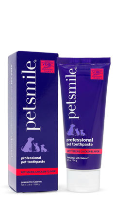 Picture of Petsmile Professional Pet Toothpaste - Cat & Dog Teeth Cleaning Supplies - Controls Plaque, Tartar, & Bad Breath - VOHC Accepted Toothpaste - Pet Dental Care Essentials (Rotisserie Chicken, 2.5 Oz)