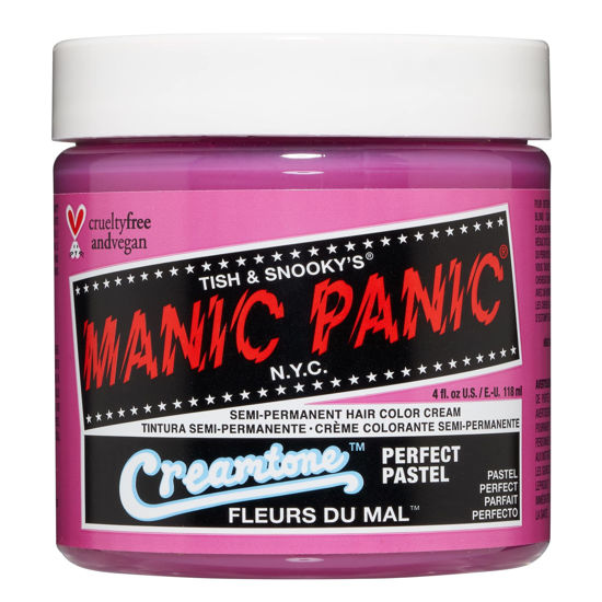 Picture of MANIC PANIC Fleurs Du Mal Pastel Pink Hair Dye - Creamtone - Semi-Permanent Pastel Pink Hair Color - Vegan, PPD & Ammonia-Free (4oz)