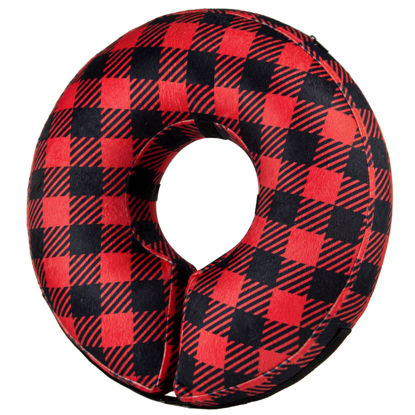 Picture of BENCMATE Protective Inflatable Collar for Dogs and Cats - Soft Pet Recovery Collar Does Not Block Vision E-Collar (Large, Plaid)