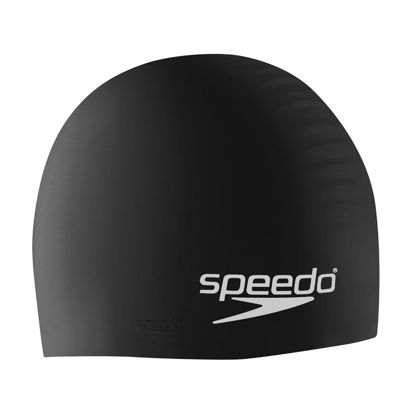 Picture of Speedo Unisex-Adult Swim Cap Silicone, Speedo Black, One Size