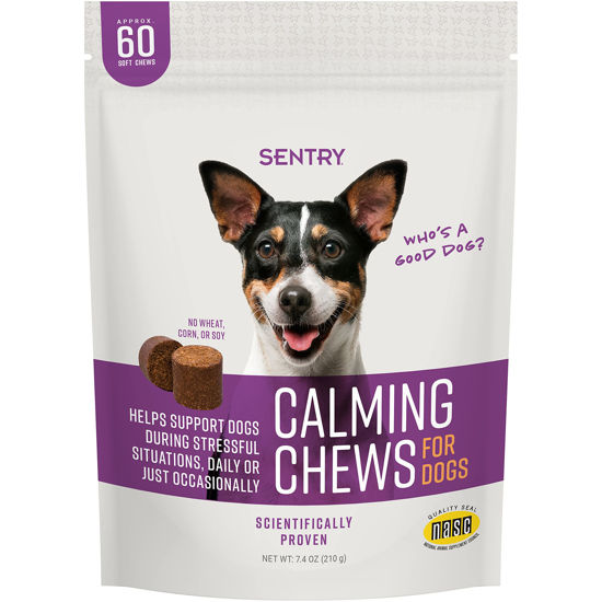 Picture of Sentry Calming Chews for Dogs, Calming Aid Helps to Manage Stress & Anxiety, with Pheromones That May Help Curb Destructive Behavior & Separation Anxiety, Calming Health Supplement for Dogs, 60 Count