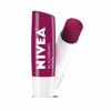 Picture of NIVEA Lip Balm, Blackberry Flavored Tinted Lip Balm Stick with Shea Butter and Jojoba Oil, 0.17 Oz, Pack of 4