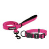 Picture of Voyager Reflective Dog Leash Collar Set with Neoprene Handle Supports Small, Medium, and Large Breed Puppies, Cute and Heavy Duty for Walking, Running, and Training - Fuchsia, M