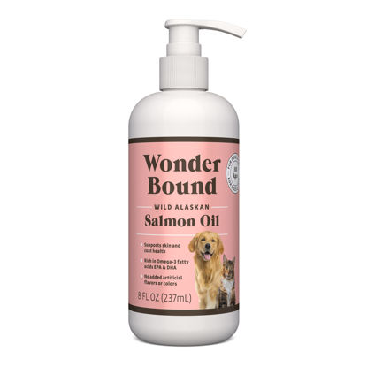 Picture of Amazon Brand - Wonder Bound Wild Alaskan Salmon Oil for Dog, Cat, 8 fl oz