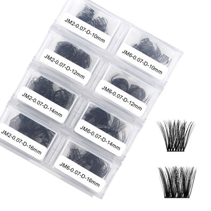 Picture of Lash Clusters 2 Style 160pcs Individual Lashes Cluster Mixed Tray 10/12/14/16mm D Curl Lash Clusters DIY Eyelash Extensions Individual Cluster Lashes Self-application at Home (JM2+JM6-0.07-10-12-14-16)