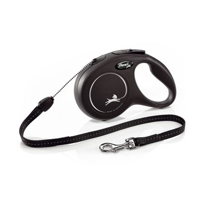 Picture of FLEXI New Classic Cord Black Retractable Dog Lead Small 12kg - 8M