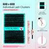 Picture of VAVALASH Lash Clusters Kit 60D+80D 16-20mm Cluster Lashes Wispy Volume Individual Lashes, Lash Bond and Seal Glue, Lash Tweezer for DIY Lash Extension at Home (60D+80D-16-20MIX-KIT)