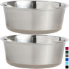 Picture of Gorilla Grip Stainless Steel Metal Dog Bowl Set of 2, Rubber Base, Heavy Duty Feeding Dishes, Food Grade BPA Free, Less Sliding, Quiet Pet Bowls for Cats and Dogs, Holds 4 Cups (32 fl oz), Beige