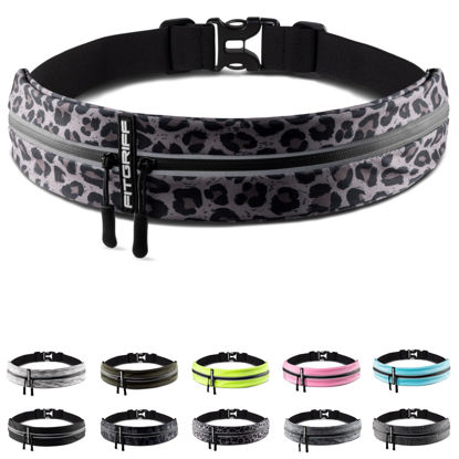 Picture of Fitgriff® Running Belt for Men & Women - Secure Jogging Pouch for Phone, Keys & Essentials - For All Cell Phones (Leopard, 24.5" - 35.5" Waist Size)