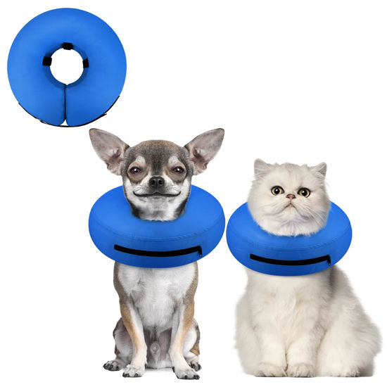 Picture of Supet Inflatable Dog Cone Collar for Medium Small Dogs Cats, Soft Cone for Dogs Cats to Stop Licking, E Collar Dog Neck Donut Dog Cone Alternative After Surgery