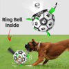 Picture of QDAN Dog Soccer Balls Toy with Bell Inside, Outdoor Interactive Dog Toys for Tug of War, Puppy Birthday Gifts, Dog Water Toy, Durable Ropes Squeaky Soccer Dog Ball for Small and Medium Dogs （6 INCH）