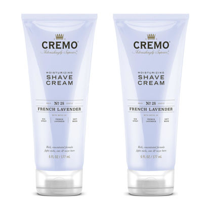 Picture of Cremo French Lavender Moisturizing Shave Cream, Astonishingly Superior Shaving Cream For Women, Fights Nicks, Cuts and Razor Burn, 6 Fl Oz (2 Pack)