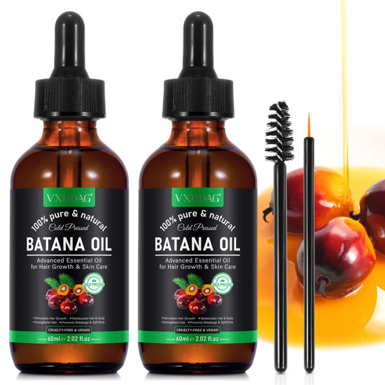 Picture of VXHDAG Batana Oil - Pure & Natural Hair Growth Oil from Honduras, Eliminates Split Ends, Enhances Radiance for All Hair & Skin Types, 4.04 fl oz