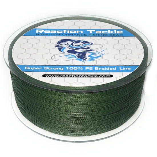 Picture of Reaction Tackle Braided Fishing Line NO Fade Low Vis Green 80LB 300yds