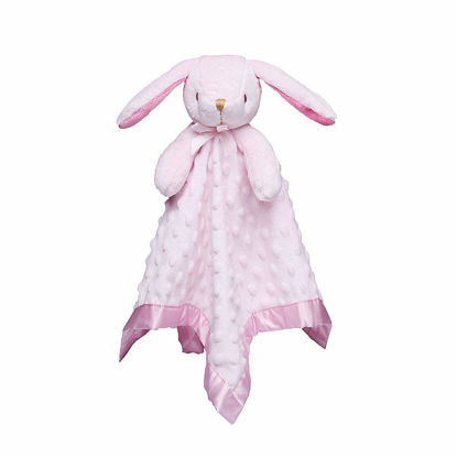 Picture of Pro Goleem Loveys for Babies Bunny Security Blanket Baby Girl Gifts Newborn Soft Pink Lovie for Infant and Toddler Snuggle Toy Stuffed Animal, Pink 16 Inch