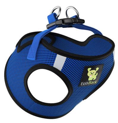 Picture of EcoBark Step in Dog Harness - Reflective Teacup Breed Soft Luxurious Mesh Dog Harnesses for XXS, XS, & Small Breed Dogs - Eco-Friendly Secure Halter No Pull Adjustable Pet Vest (Royal Blue, XXS)