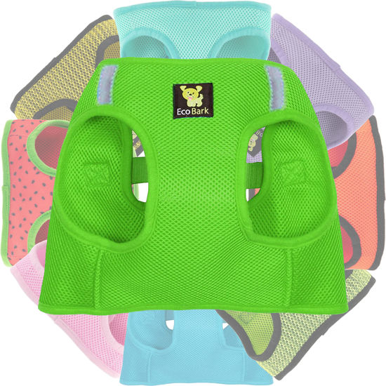 Picture of EcoBark Rapid Fastener Super Comfort Fully Adjustable Double Padded Step in Dog Harness (Small, Green)