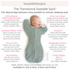 Picture of SwaddleDesigns Transitional Swaddle Sack with Arms Up Half-Length Sleeves and Mitten Cuffs, Small, 0-3 Months, 6-14 lbs, Heathered Denim (Arms Up Swaddle, Transition Swaddle Sleep Sack)