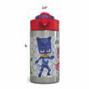 Picture of Zak Designs PJ Masks 15.5oz Stainless Steel Kids Water Bottle with Flip-up Straw Spout - BPA Free Durable Design, PJ Masks SS, Catboy, Owlette & Gekko, Single Wall