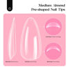 Picture of Beetles Gel Nail Kit 600Pcs Medium Almond Nail Tips with Milky White Gel Polish Top Coat, 15 Sizes Soft Clear Gel Nail Tips 5 In 1 Nail Glue Uv Nail Lamp for Nail Extension DIY Nail Salon Gift for Her