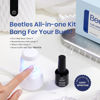 Picture of Beetles Nail Tips Gel Nail Kit ，510Pcs 15 Sizes Short Coffin Acrylic Nail Kit , Clear Nail Tips 5 in 1 Nail Glue Base Gel and Uv Led Lamp Easy Diy at Home Gel Easy Nail Extension Set for Women