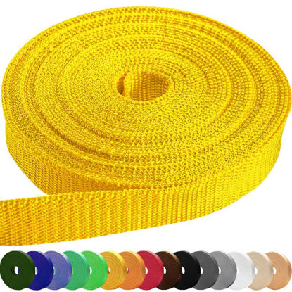 Picture of TECEUM 1 Inch Webbing - Honey Yellow - 25 Yards - 1” Webbing for Climbing Outdoors Indoors Crafting DIY nw