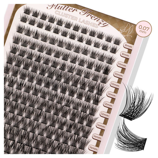 Picture of LASHVIEW Lash-Extension-Clusters 168pcs D Curl Lash Clusters Natural Look Cluster Lashes Extensions Super Thin Band & Soft Lashes Reusable 9-16mm MIX (0.07 56D)