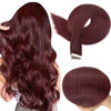 Picture of Full Shine Tape in Hair Extensions Red Wine 99J Tape in Extensions Burgundy Hair Extensions Tape in Straight Hair Extensions Seamless Skin Weft Tape Extensions 30 Gram 10 Inch 20 Pcs