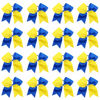 Picture of 16PCS 8" Large Cheer Hair Bows Ponytail Holder Elastic Band Handmade for Cheerleading Teen Girls College Sports (Royal Blue/Yellow, 16 Count (Pack of 1))