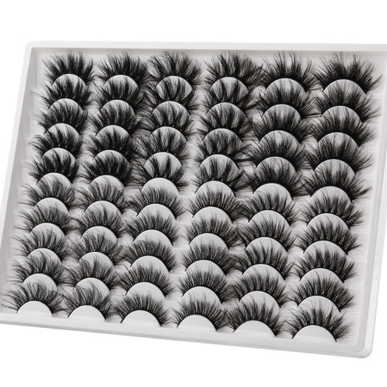 Picture of 30 Pairs 20MM False Eyelashes ALICE Wholesale 6 Styles Lashes Bulk 6D Fluffy Volume Dramatic Faux Mink Eyelashes Multipack