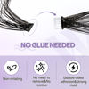 Picture of Self Adhesive Eyelashes Press On Lash Clusters 30/40/50D Eyelash Clusters Kit 3D Curl 12-16mm Lash Extension Kit Pre-Glued DIY Eyelash Extensions No Glue No Remover Lash Self Application