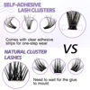 Picture of Self Adhesive Eyelashes Press On Lash Clusters 30/40/50D Eyelash Clusters Kit 3D Curl 12-16mm Lash Extension Kit Pre-Glued DIY Eyelash Extensions No Glue No Remover Lash Self Application