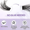 Picture of Self Adhesive Eyelashes Press On Lash Clusters 60/80/100D Eyelash Clusters Kit 3D Curl Lash Extension Kit 12-16mm Pre-Glued Cluster Lashes DIY Eyelash Extensions No Remover Lashes Self Application